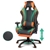 PU Leather & Mesh Reclining Office Desk Gaming Chair - Orange