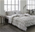 Printed Quilt Cover Set Beige/White Check - KING