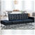 Sarantino 3 Seater Faux Leather Sofa Bed Couch w/ Footstool Black
