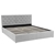 King Fabric Gas Lift Bed Frame with Headboard - Grey