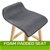 4x Oak Wood Bar Stool 74cm Fabric SOPHIA - GREY