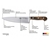 Tessin Kitchen Santoku Knife Walnut Handle SS Blade MADE IN GERMANY