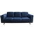 3 Seater Sofa in Soft Blue Velvet Fabric Lounge Set CouchWooden Frame