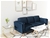 3 Seater Sofa in Soft Blue Velvet Fabric Lounge Set CouchWooden Frame