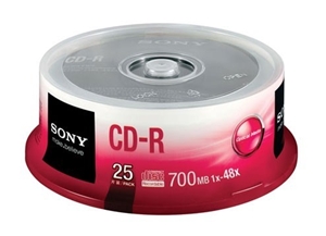 Sony 25CDQ80C CD-R Data Storage Media (N