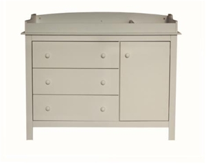 White Chest Of 3 Drawers + 1 Door With C
