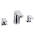 Three-hole Chrome Basin Mixer Taps, Watermark and WELS Approved