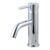 Round Chrome Short Basin Mixer Tap Crooked Water Spout