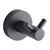 Round Black Stainless Steel Double Robe Hook Wall Mounted