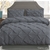 Giselle Bedding King Size Quilt Cover Set - Charcoal