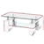 Artiss Coffee Table 2 Tier Glass Stainless Steel Storage Shelf White