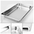 6 x Gastronorm GN Pan Full Size 1/1 GN Pan 100mm Deep Stainless Steel Tray