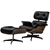 Artiss Replica Eames Lounge Chair & Ottoman Recliner Armchair Leather Black