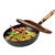 SOGA Iron Wok with Wooden Handle and Lid 32cm Non-Stick Fry Pan FryPan