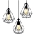 Artiss 3x Metal Pendant Light Modern Ceiling Lighting Wire Lamp Black