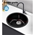 430mmx430mm Round Granite Kitchen Laundry Sink Single Bowl Top Undermount