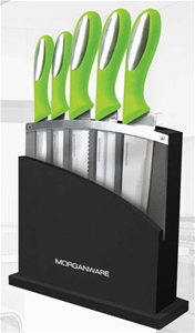 Morganware 6 Piece Knife Block with Gree