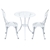 Gardeon 3PC Outdoor Setting Cast Aluminium Bistro Table Chair White 1018