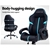 Artiss Gaming Office Chair Computer Leather Seat Racing Black Blue