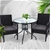 Gardeon Outdoor Furniture Dining Chairs Rattan Black 3PCS