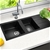 Cefito 1160 x 500mm Granite Double Sink - Black