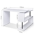 Artiss Rotary Corner Desk with Bookshelf - White