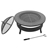 Grillz Round Outdoor Fire Pit BBQ Table Grill Fireplace