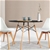 Artiss Round Dining Table 4 Seater 90cm Black Retro Timber Wood MDF Tables