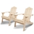 Gardeon Patio Chairs Wooden Adirondack Garden Lounge Recliner 2PC Beige