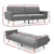 Artiss Sofa Bed Lounge Set Couch Futon 3 Seater Fabric Reliner 197cm Grey