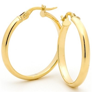 9ct Yellow Gold Half-Round Hoop Earrings