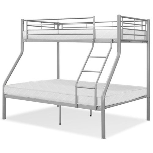 Twin Over Double Bunk Bed Metal W, Bunk Bed Double Mattress Size