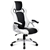 PU Leather Racing Style Office Desk Chair - Black &White