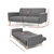 Artiss 1950mm 3 Seater Sofa Bed Recliner Lounge Couch Futon Grey Fabric