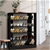 Artiss Shoe Cabinet Shoes Organiser Storage Rack 30 Pairs Black Shelf