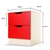 Bedside Table with Drawers MDF Cabinet Storage 51 x 40cm - White Red