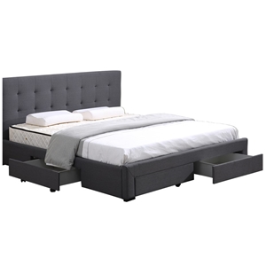 Levede Bed Frame Double Fabric W/ Drawer