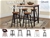 Levede 5pc Industrial Pub Table Bar Stools Wood Chair Set Home Kitchen