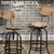 Levede Industrial Bar Stools Kitchen Stool Wooden Swivel Vintage Chair