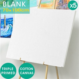 5x Blank Artist Stretched Canvases Art L