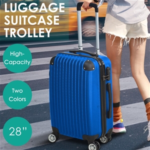 28" Luggage Sets Suitcase Blue&Black TSA