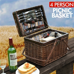 4 Person Picnic Basket Deluxe Baskets Se