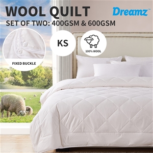 DreamZ 100% Wool Quilt 2-Piece 400/600GS