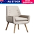 Levede Upholstered Fabric Dining Chair Kitchen Wooden Modern Cafe Chairs