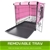 30" Foldable Wire Dog Cage with Tray + PINK Cover