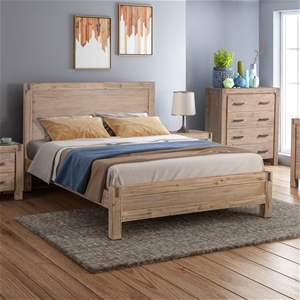 King size Bed Frame in Solid Acacia Wood