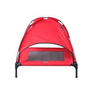 Charlies Elevated Pet Bed With Tent Red 