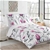 Dreamaker 300TC Cotton Sateen Printed Quilt Cover Set Pink Flower Queen Bed