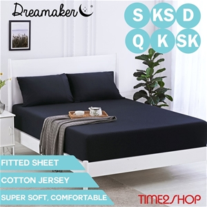 Dreamaker cotton jersey fitted sheet QB 