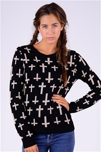 All About Eve Cross Knit Jumper